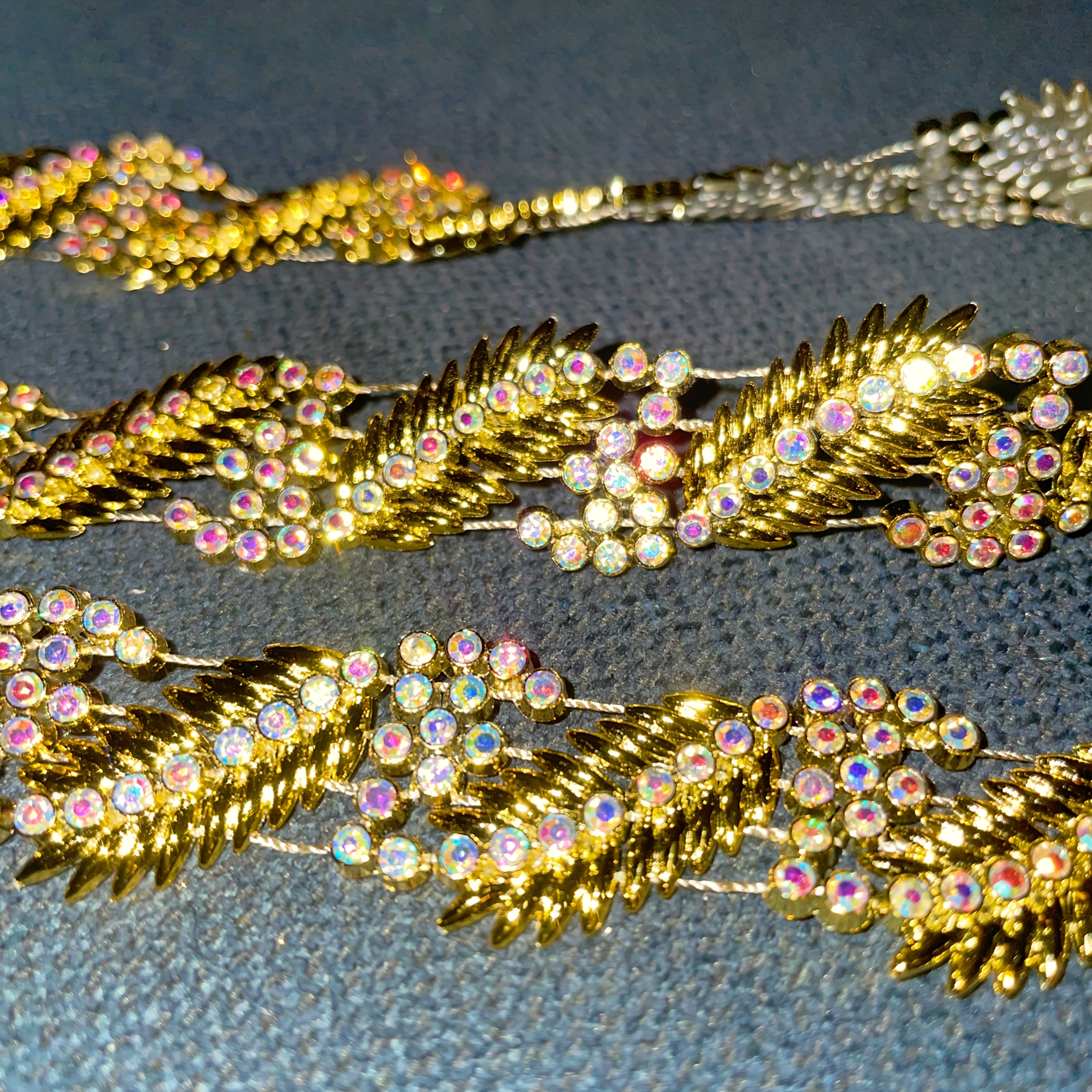 180cm Rhinestone Decorative Lace for Party Dress Embellishment